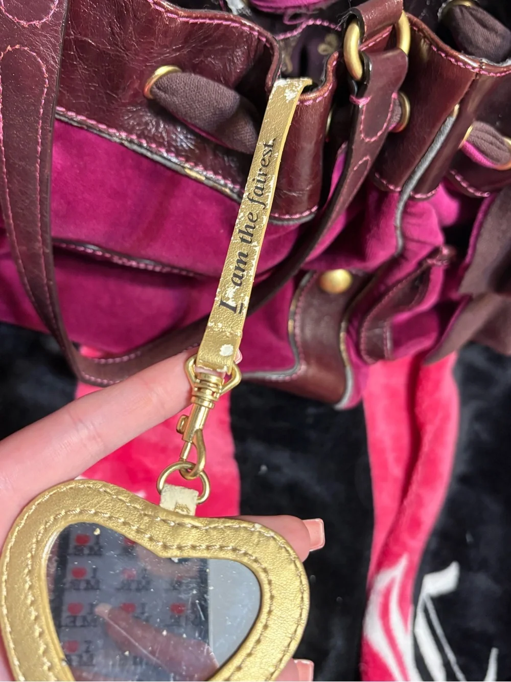 2005/2006 Vintage Juicy Couture Daydreamer Velour Leather Bag